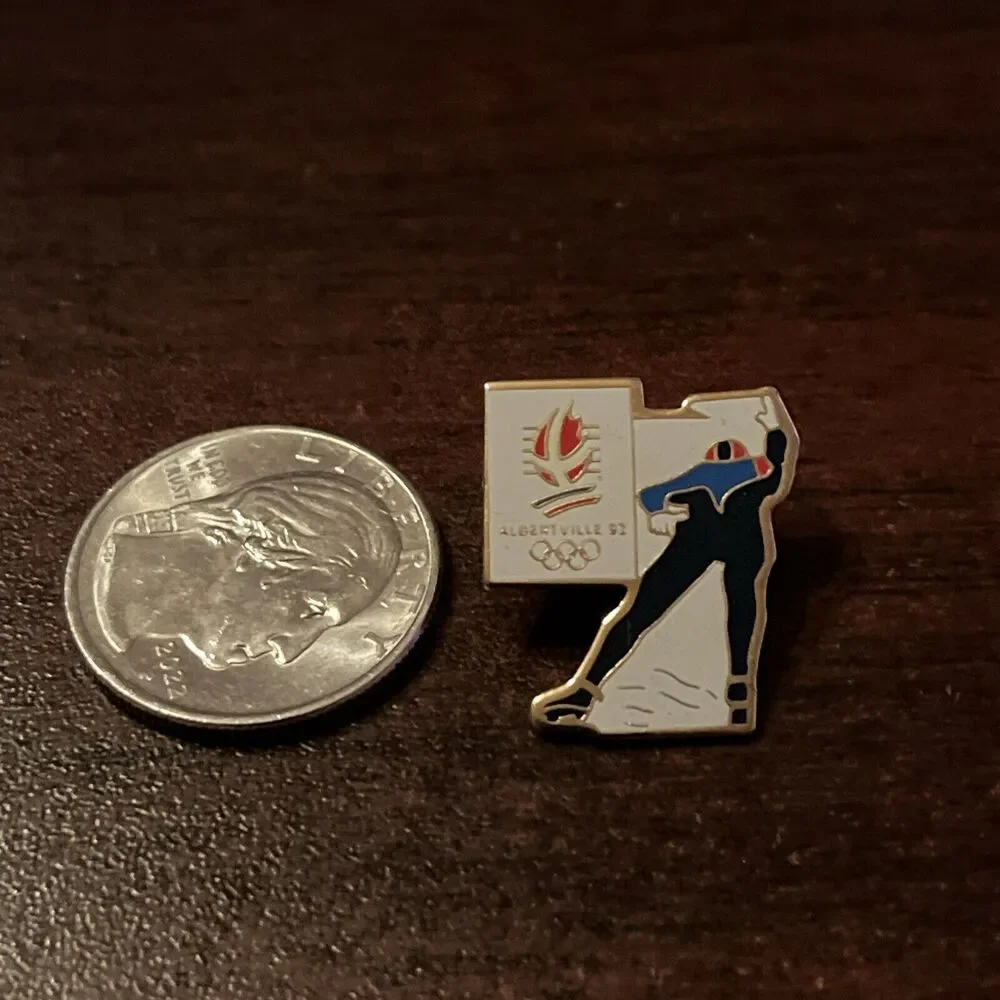 Olympic Winter‎ Games 1992 Albertville Speed Skating Lapel Pin